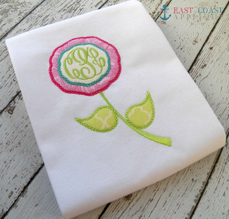 VINTAGE FLOWER APPLIQUE Machine Embroidery Design Etsy