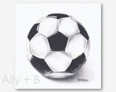 Arte della sfera di calcio, arte camera da letto ragazzi, sport vivaio arte, arte calcio camera da letto, Boys Soccer Art, ragazzi scuola materna arte, calcio vivaio arte, 8x8 stampa