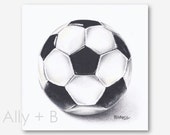 Soccer Ball Art, Boys Bedroom Art, Sports Nursery Art, Soccer Bedroom Art, Boys Soccer Art, Boys Nursery Art, Soccer Nursery Art, 8x8 Print