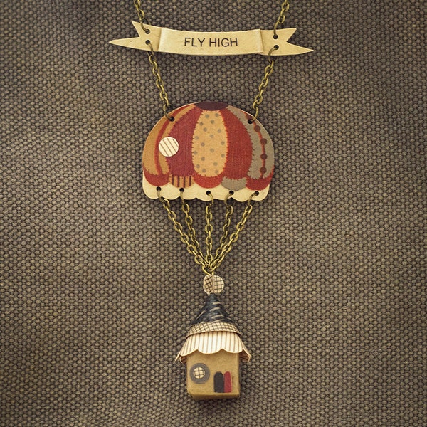 Vliegen hoog ketting / Banner / Parachute met huis / Polka Dot en strepen