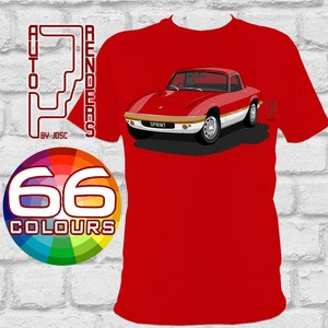 Lotus Elan Sprint Coupe Personalised T-Shirts - 66 Colours - Sizes Small to 3XL* - Gender Neutral - Shirt & Car Colour Match!