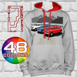 Mini Cooper S &quot;Job Done&quot; Italian Lakes Hoodie by AutoRenders - Sizes Small to 2XL - Gender Neutral Classic Car Clothing