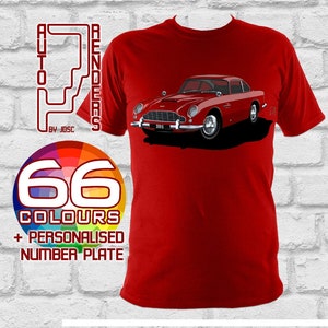 Camisetas personalizadas Aston Martin DB5 Vantage de AutoRenders - Tallas pequeñas a 3XL* - Género neutro - ¡Camisa y color del coche!