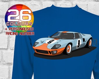 Suéter personalizado Ford GT40 de AutoRenders - Tallas pequeñas a 2XL - Género neutro - Mk1 LeMans/Daytona Race Car Jumper