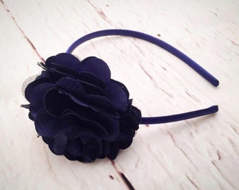 Navy Blue Headband, Flower Girl Headband, Navy Wedding Accessories, School Headband