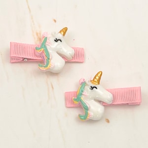 Unicorn Hair Clips, Pink Unicorn Hair Clips, Small Unicorn Hair Clips, Unicorn  Birthday, Unicorn Cake Clips