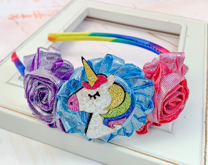 Unicorn Headband, Rainbow Unicorn Headband, Princess Unicorn Headband, Unicorn Hair Accessories