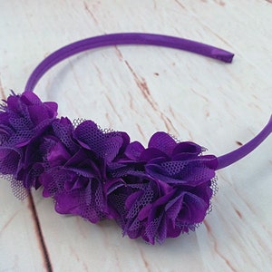 Purple Flower Headband, Flower Girl Headband, Wedding Headband, School Headband, Girl Headbands, Easter Headband