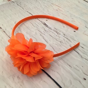Orange Flower Headband, Wedding Headband, Easter Headband, holiday headband