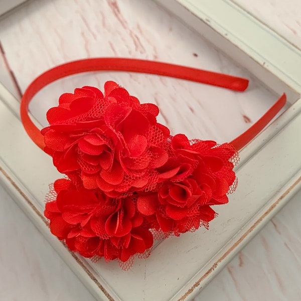 Red Rose Headband Etsy