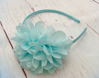 Mint Green Headband, Flower Girl Headband, Mint Green Accessories, Wedding Accessories, Flower Headband for Girls