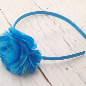 Turquoise Flower Headband, Aqua Flower Headband, Flower Girl Headband, School Flower Headband, Wedding Accessories