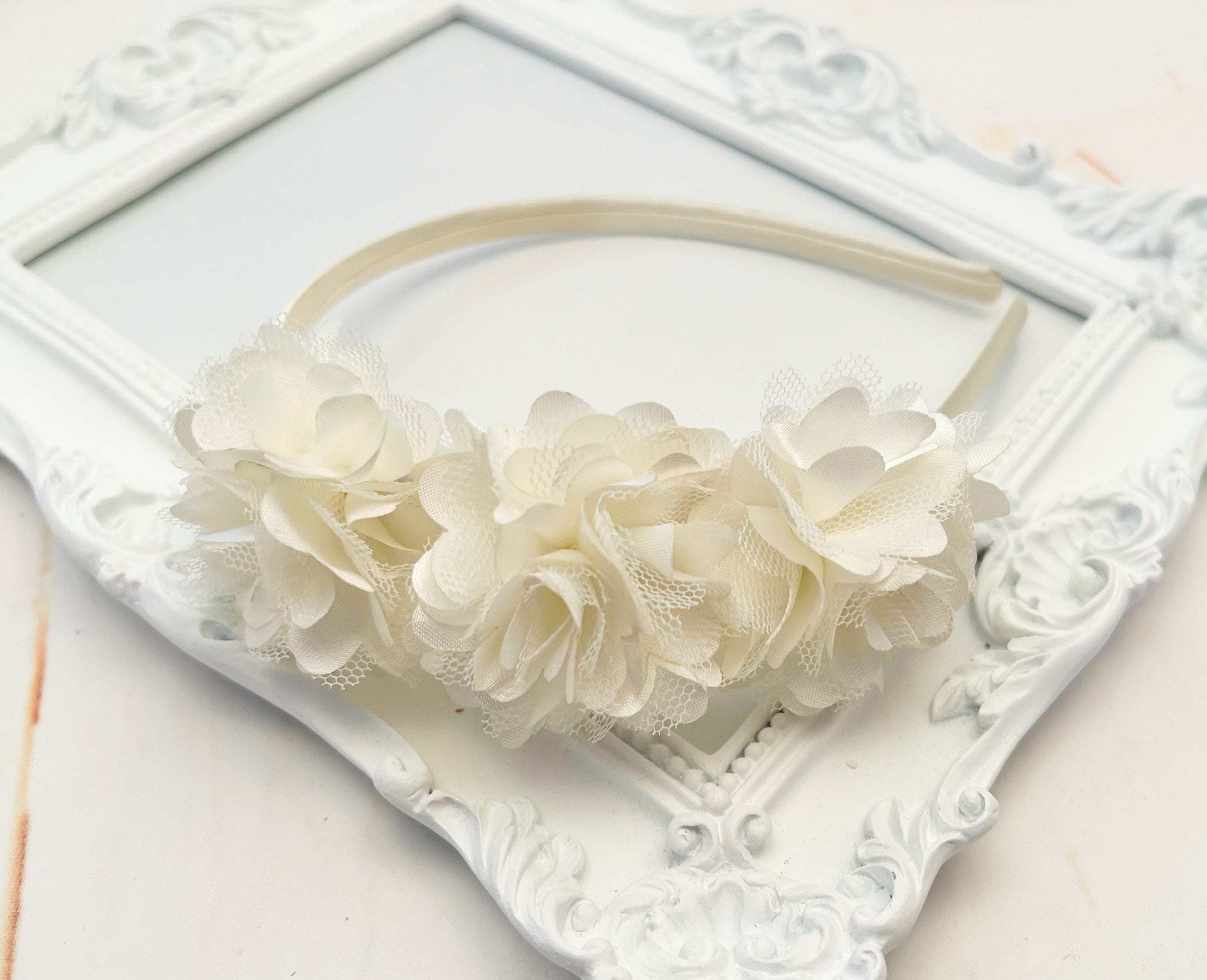 Cream Floral Handmade Headband WR62381_1081074.jpg main image 4