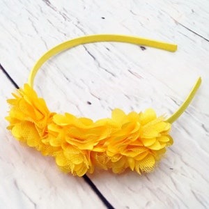 Yellow Flower Headband, Daffodil Flower, Flower Girl Headband, Wedding Headband, School Headband, Fall Headband, Thanksgiving Headband image 1