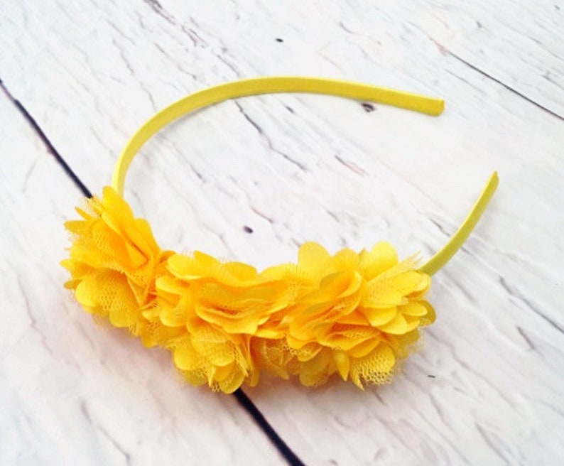 Yellow Flower Headband, Daffodil Flower, Flower Girl Headband, Wedding Headband, School Headband, Fall Headband, Thanksgiving Headband image 1