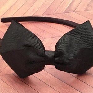 Black Bow Headband, Big Bow Headband, Black Flower Girl Headband, School Headband, Wedding Headband, Wedding Accessories,