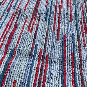 3.75CT Easy Count Rug Canvas Latch Hooking Mesh Base Fabric, Blue Checked 
