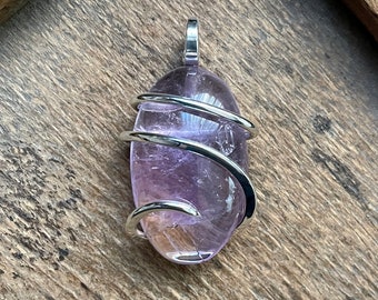 Ametrine in forged sterling silver pendant