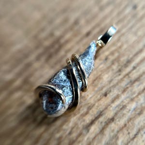 Sterling silver nugget in 14k gold pendant