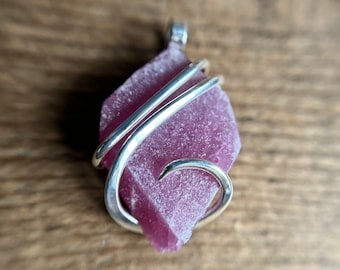 Ruby in polished sterling silver pendant