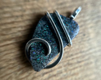 Andamooka opal in sterling silver pendant