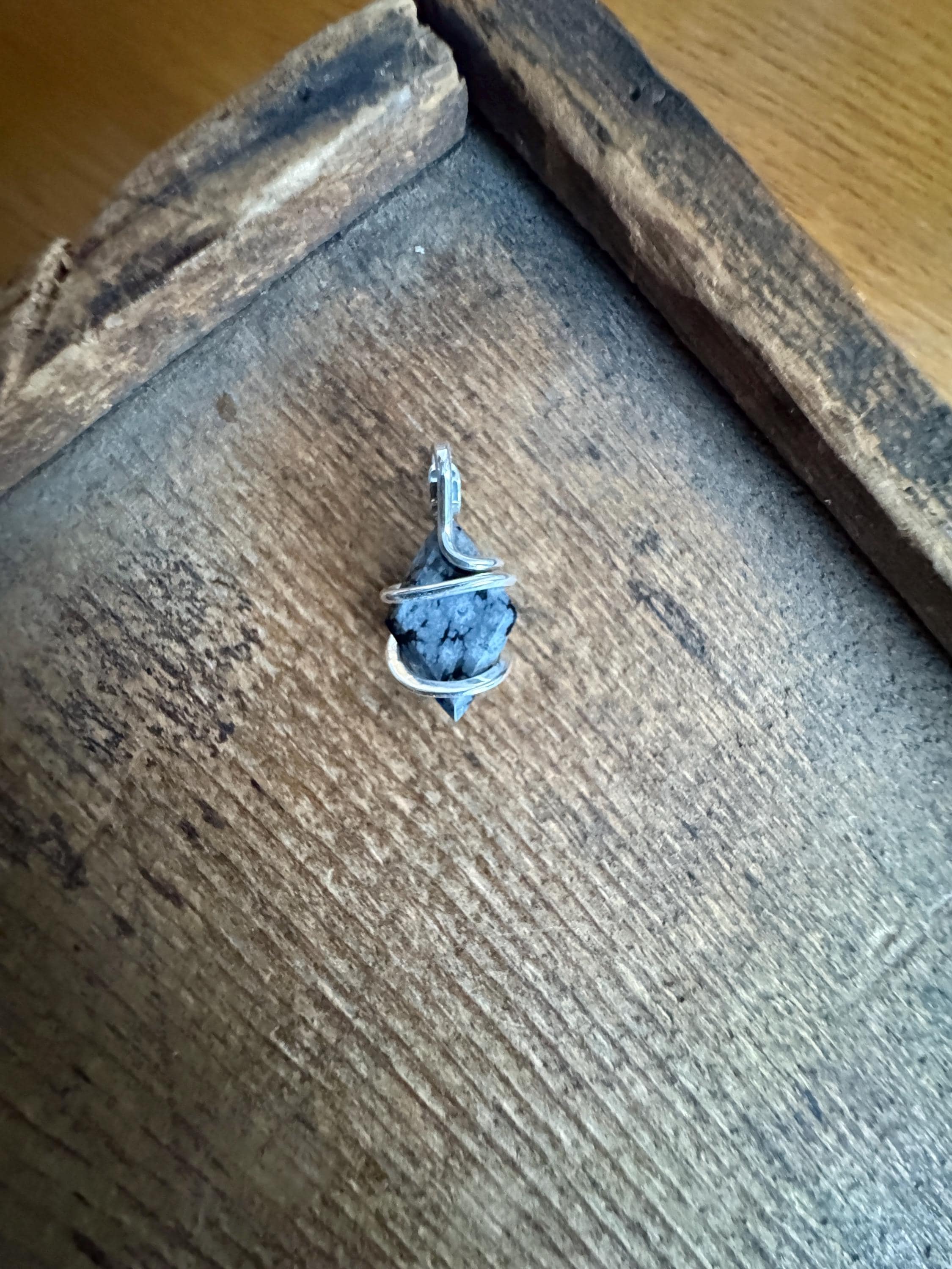 Faceted Snowflake Obsidian in Sterling Silver Pendant - Etsy