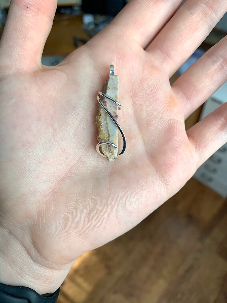 Ohio flint set in forged sterling silver pendant