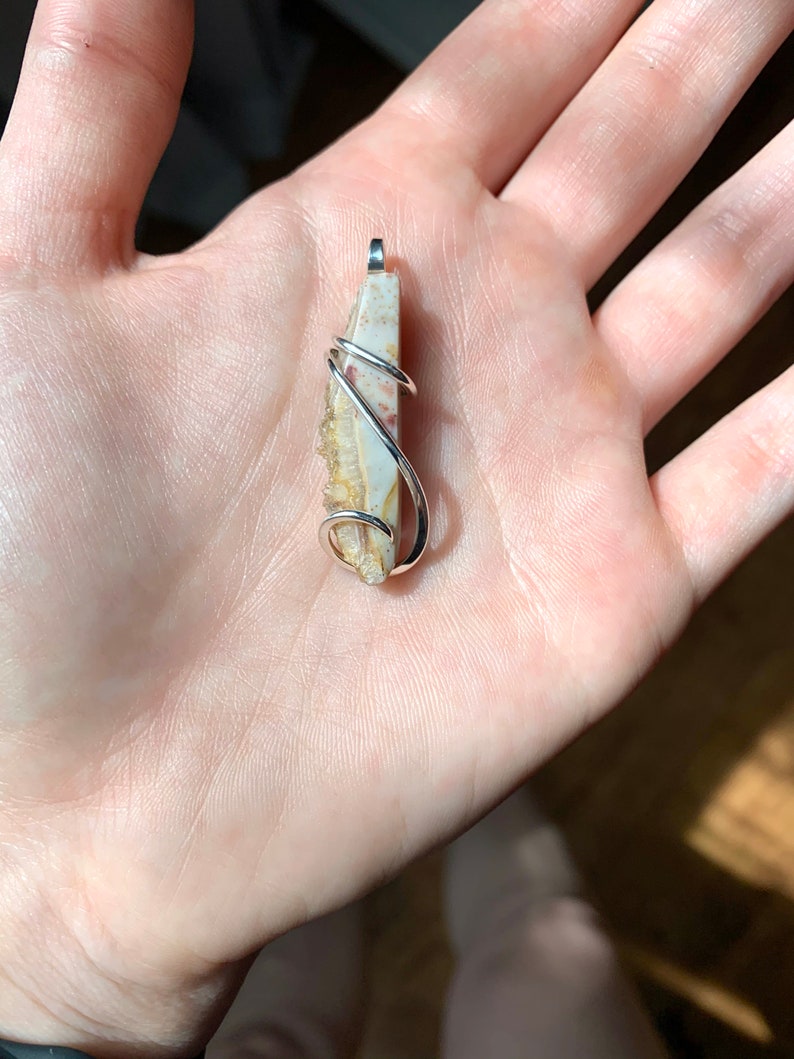 Ohio flint set in forged sterling silver pendant