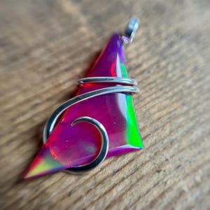 Aurora opal in sterling silver pendant