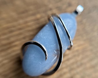 Angelite in sterling silver pendant