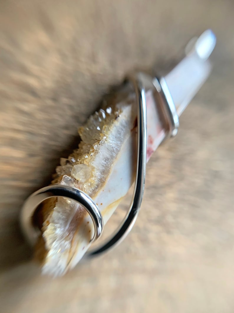 Ohio flint set in forged sterling silver pendant