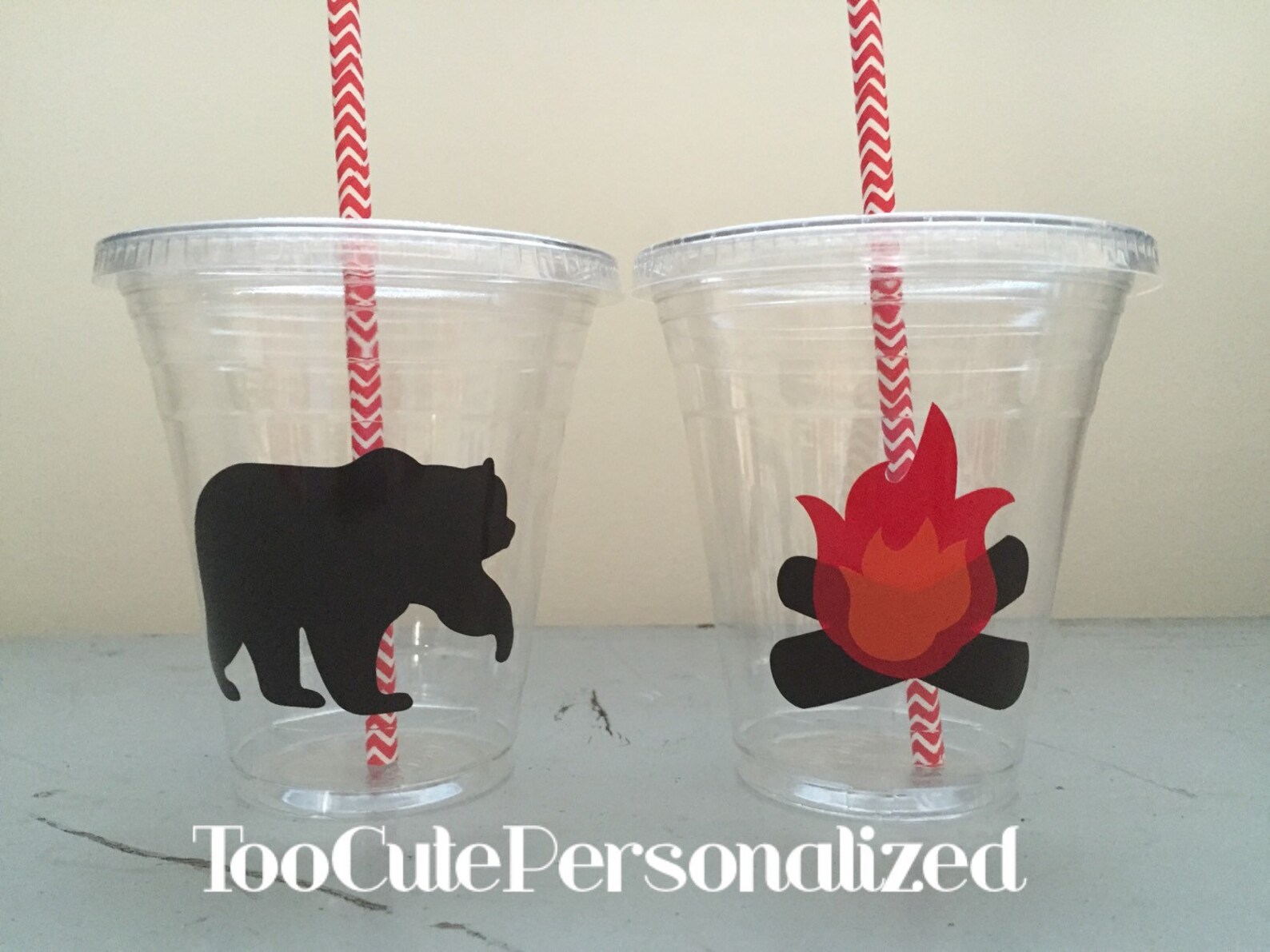 25 Plastic Camping Party Cups12 oz Etsy