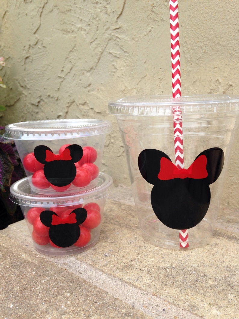 25 Plastic Minnie Mouse Snack Cups4 oz. Etsy