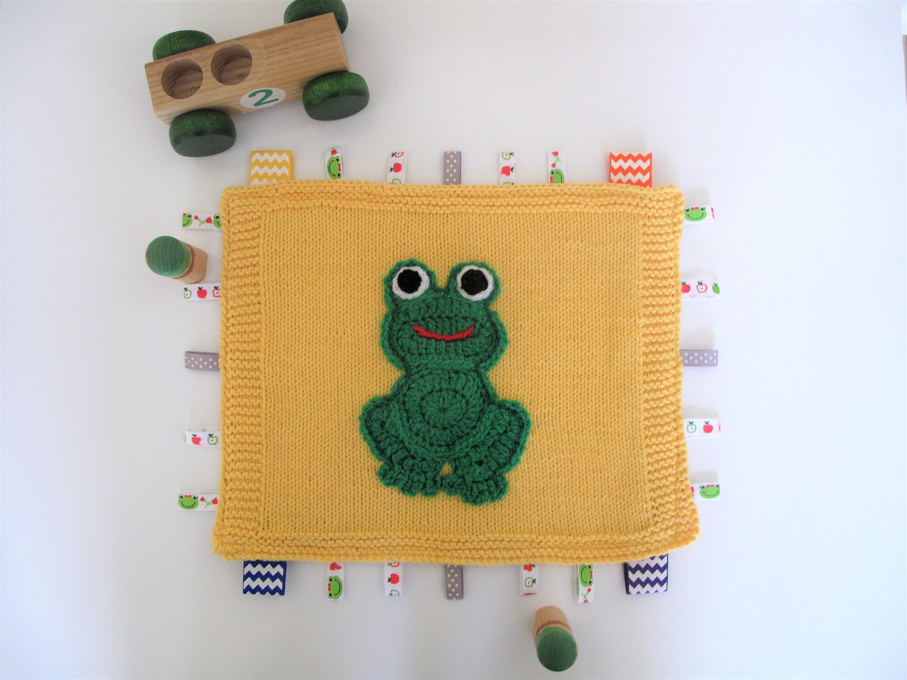 Newborn Gift Lovey Baby Boy Blanket Personalized Tag Sensory Blanket Frogs Newborn Gift Lovey Baby Boy Blanket Personalized Tag Sensory Blanket Frogs