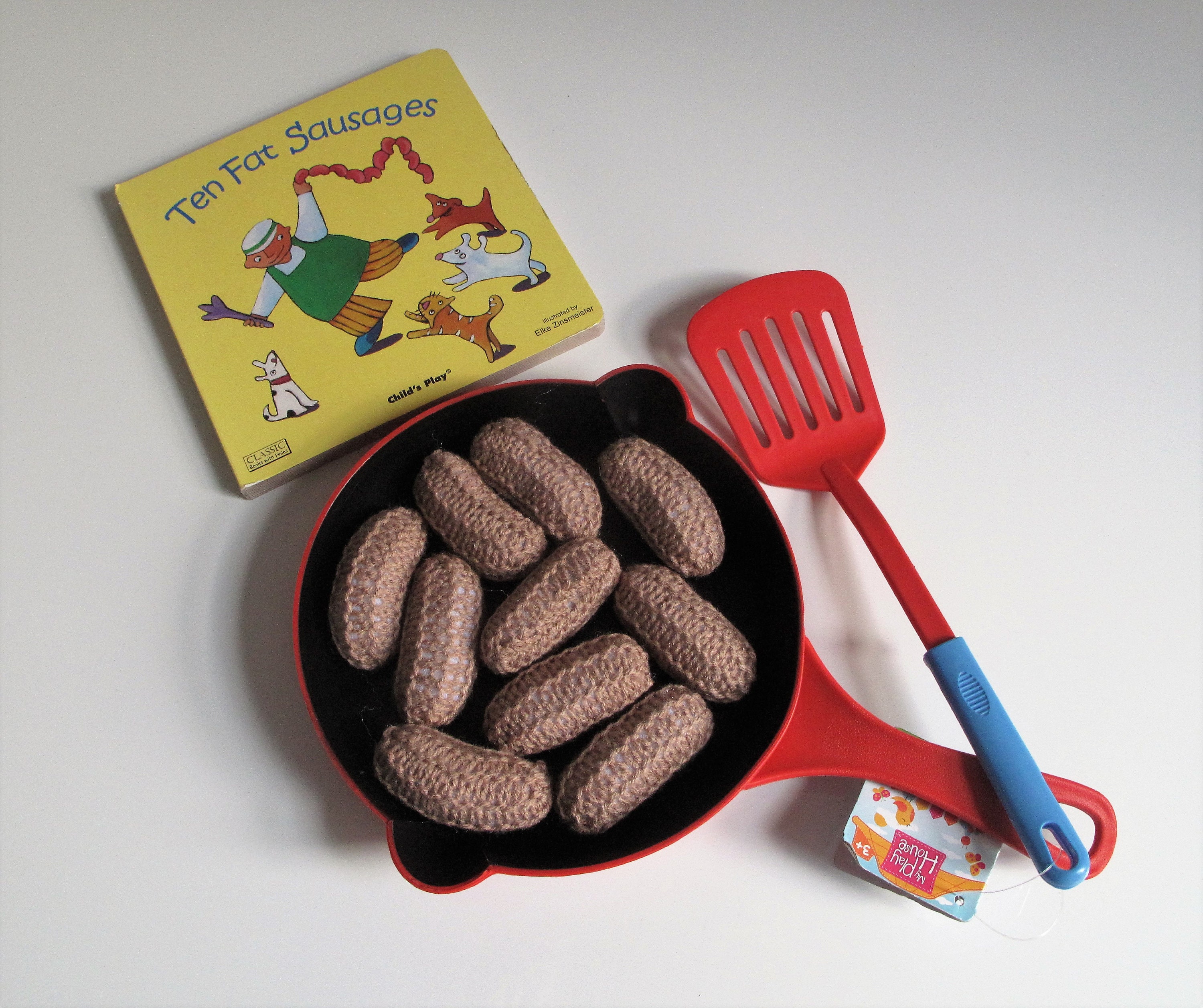 Hand knitted Fat Sausages x 10 soft toys with Toy Frying Etsy