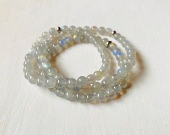 Labradorite gemstone unisex stretch healing  bracelet