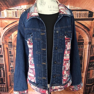 Refashioned Denim Blue Jean Jacket Women's Size 3X