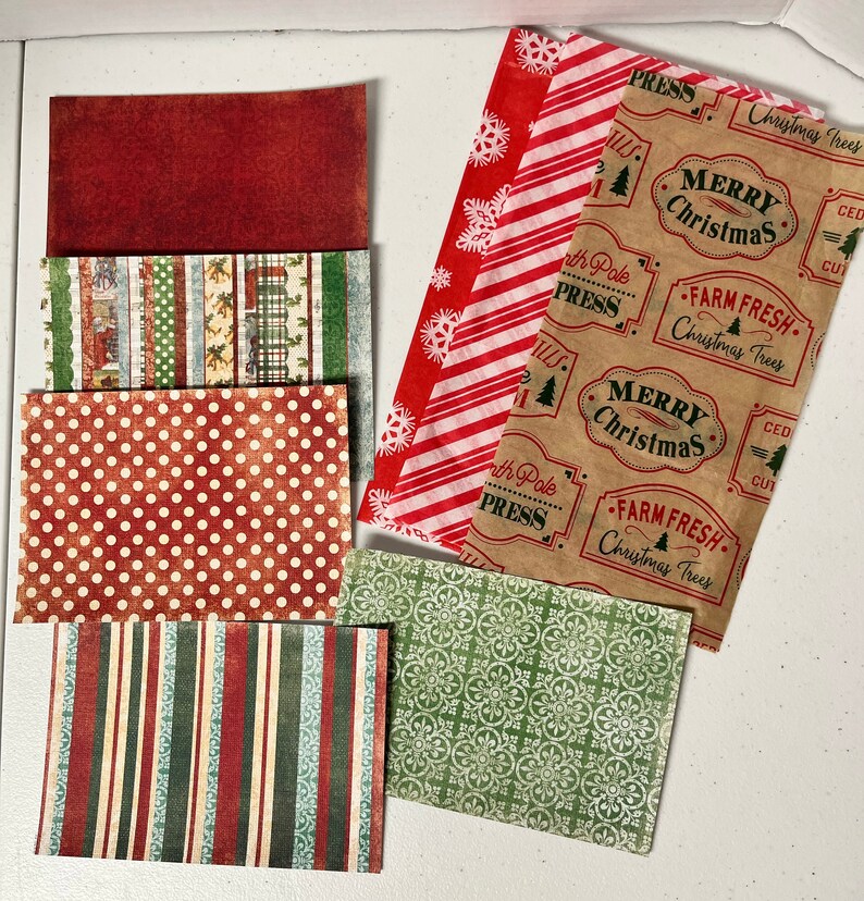 5 Christmas Paper Napkins Tissue Paper for Decoupage Collage Mixed