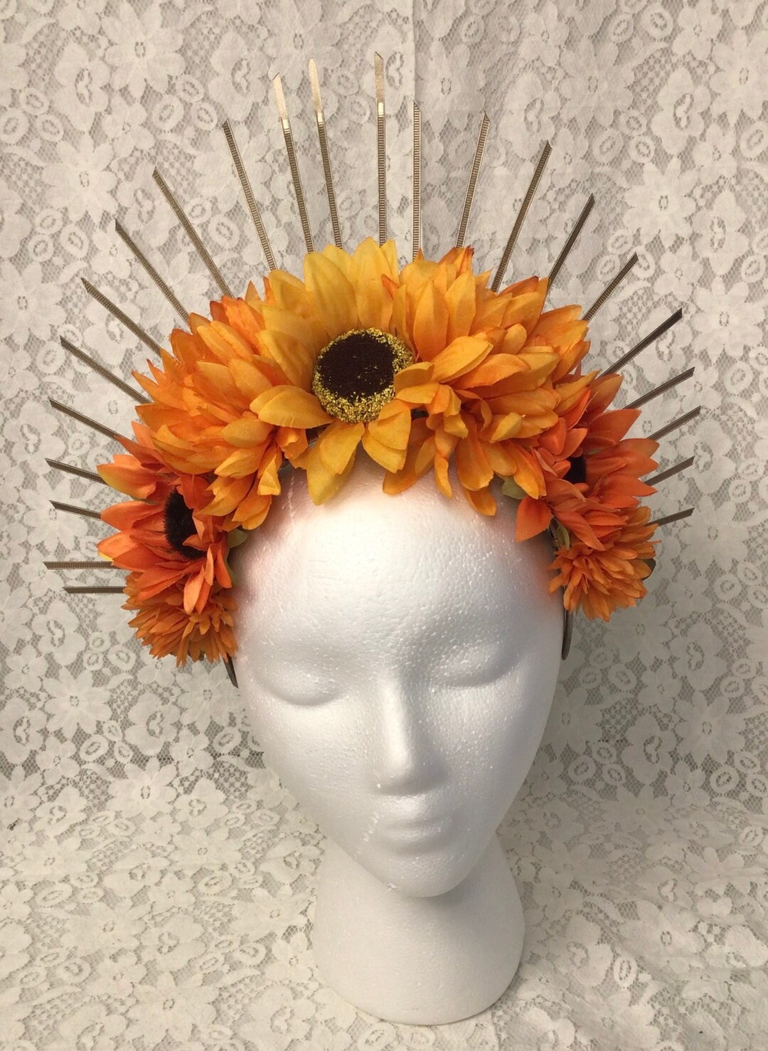 Fall Flower Crown Autumn Headband Tiara Hat Fascinator Etsy