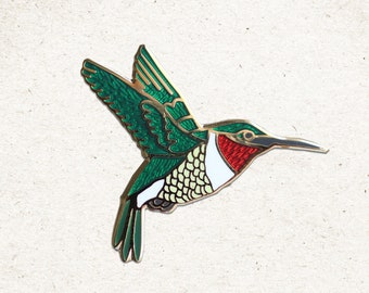 NEW RUBY THROATED HUMMINGBIRD HAT BIRD PIN LAPEL PINS
