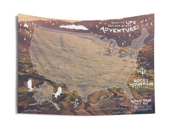 Rocky Mountain Edition - Whimsical Wall Map for Pins and Buttons