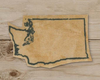 Washington State - Iron on Patch, Canvas,