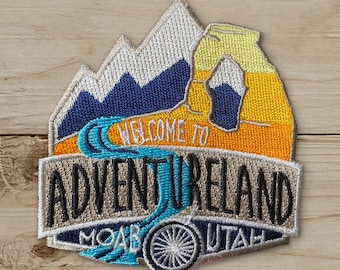 Welcome to Adventureland Embroidered - Iron on Patch, Canvas, Utah, Moab