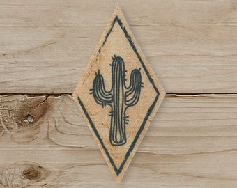 Outlined Cactus - Iron on Patch, Canvas