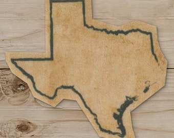 Texas State - Iron on Patch, Canvas,