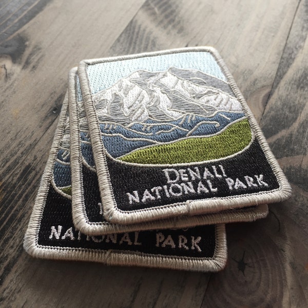 thumbnail interactive-video image 1 of Denali National Park Alaska Iron-On Patch – Dye Sublimated Nature Badge, USA Made 1 of 3