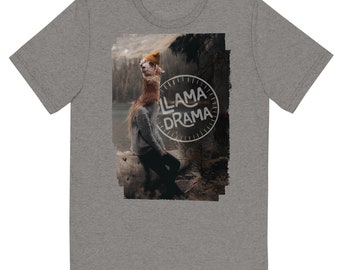 Llama Drama Mountain Lake - Unisex Tri-Blend T-Shirt