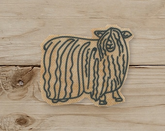 Sheep Drawing - Iron on Patch, Canvas,