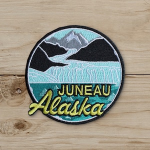 Juneau, Alaska - Iron on Patch, Canvas,