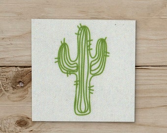 Cactus on Canvas - Iron on Patch, Canvas